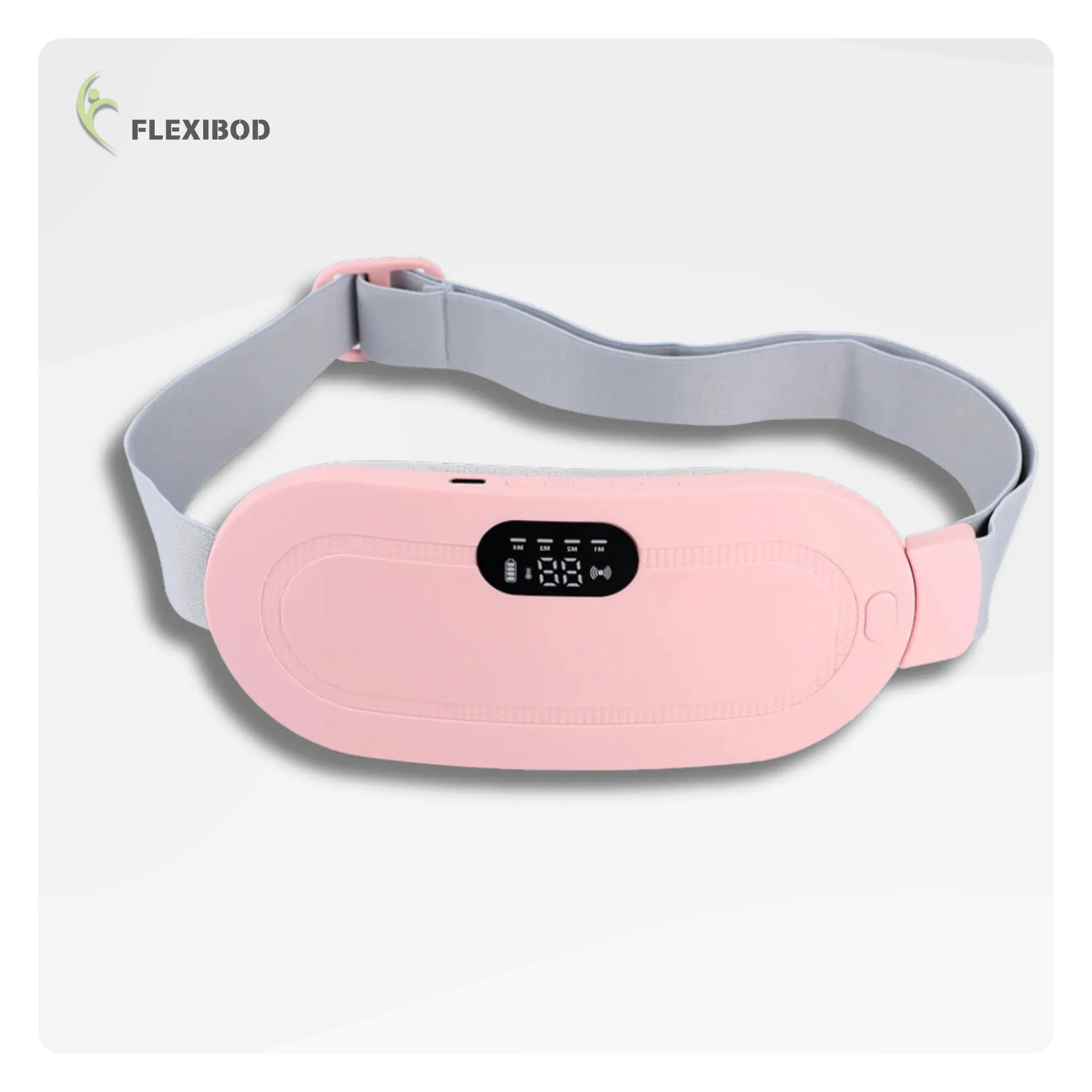 pink menstrual heating belt – wearable device for period pain and cramp relief.
