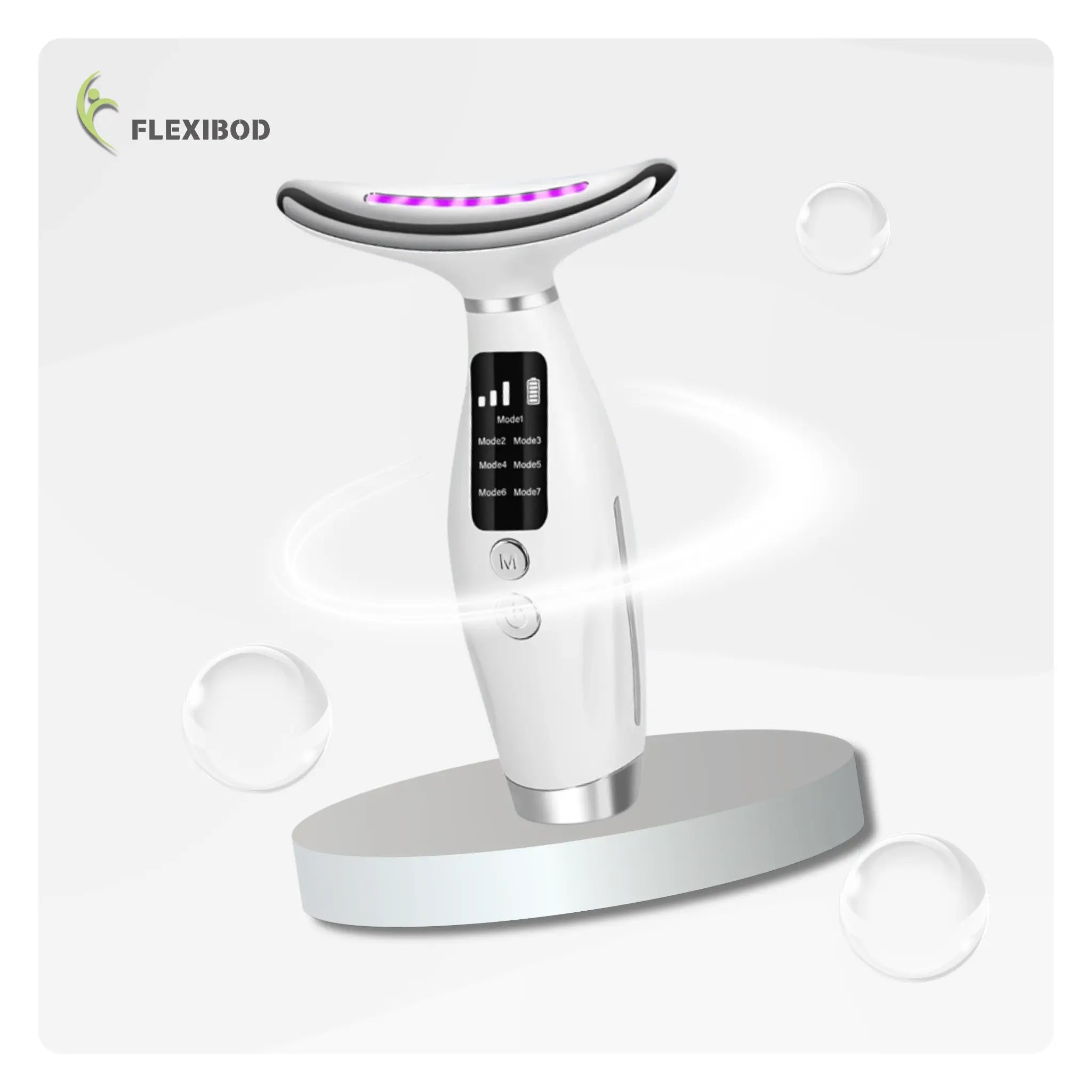 neck and face toning device with LED light for skin tightening, lifting, and anti-aging care.
